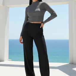 glitchez Women Comfort High-Rise Easy Wash Pleated Trousers image 5