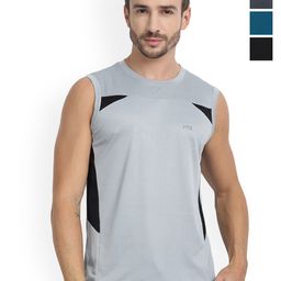 FTX Pack Of 4 Color blocked Round Neck Gym Vests 709-1_709-11_709-12_709-15-S-picture-9
