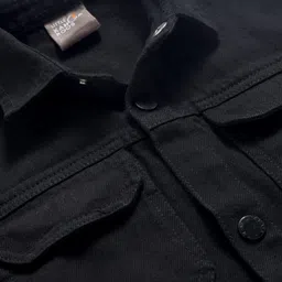 Little Kangaroos Cotton Woven Full Sleeves Solid Colour Shirt - Black image 3