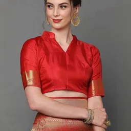 KSALIYA Red Art Silk Sarees image 4