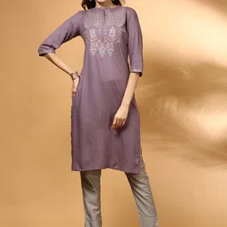 Anouk Women Floral Embroidered Flared Sleeves Thread Work Kurta-image-35