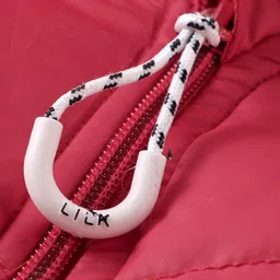 Little Kangaroos Woven Full Sleeves Solid Hooded Jacket - Red image 5