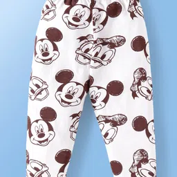 Babyoye Disney Single Jersey Knit Full Sleves Front Open Night Suit with Mickey Mouse & Friends Graphics - White image 5