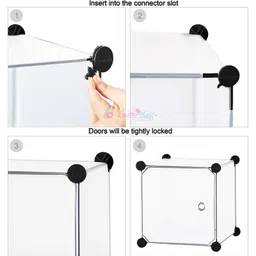 Butterthief Printed Collapsible Wardrobe & shoerack, 8 door Almirah for Kids & Toddlers - Off White image 5