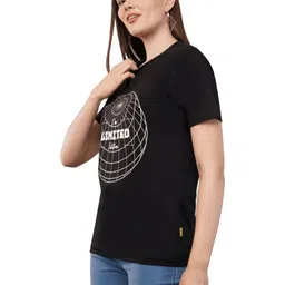 AgAtelier Typography Printed Cotton T-shirt image 5