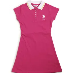 U.S. Polo Assn. Kids Girls Cotton A-Line Dress image 5