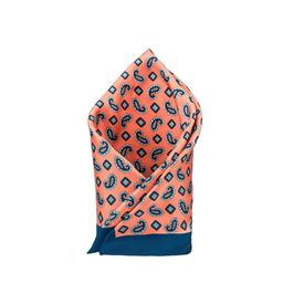 The Tie Hub Men Orange & Navy Blue Printed Pocket Square-picture-37