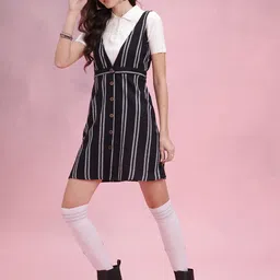 DressBerry Striped A-Line Dress-image-1