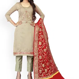 Maroosh Floral Woven Design Zari Unstitched Dress Material-picture-35