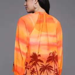 Allen Solly Woman Graphic Printed Semi-Sheer Top image 4