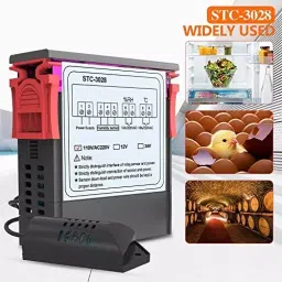 amiciSmart Digital Thermostat Temperature and Humidity Regulating Device AC 220 V 10 Amp for Incubator, Poultry with NTC Sensor, 1xSTC-3028 image 5