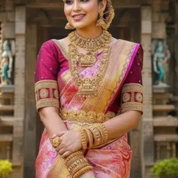 Bindi Fashion Woven Design Zari Silk Blend Heavy Work Banarasi Saree-picture-30