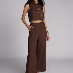 AND Embroidered Shirt Collar Shirt With Trousers-picture-31
