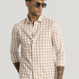 Snitch Men Smart Slim Fit Opaque Checked Casual Shirt image 1