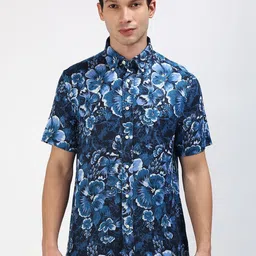 Tommy Hilfiger Men Classic Button-Down Collar Floral Printed Linen Casual Shirt-image-26