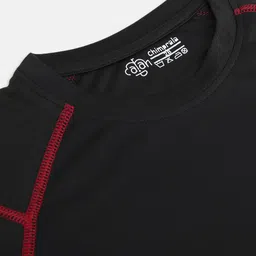 CHIMPRALA Boys Black Solid Round Neck  Sports T-shirt image 2
