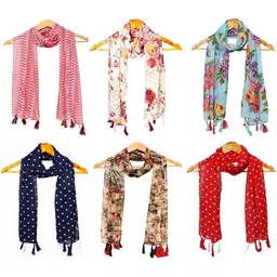 StoleVilla Pack of 6 Women Printed Scarf-picture-12