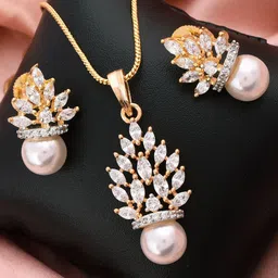 SHILLYN Gold-Plated CZ Studded Jewellery Set-picture-29