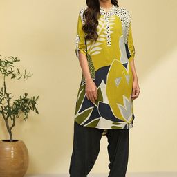 Biba Floral Printed Regular Straight Kurta with Palazzos-picture-0