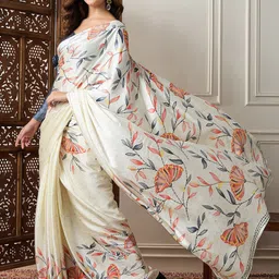 Sangria Printed Saree With Blouse Piece image 2