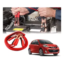 Auto Pearl 1.83 m (6 Ft) 500 A Heavy Duty Anti Tangle Battery Jumper Booster Cables for Nissan Micra 2015 (Pack of 2)-picture-20