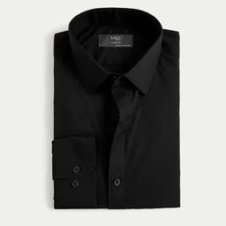Marks & Spencer Men Slim Fit Solid Spread Collar Formal Shirt image 5