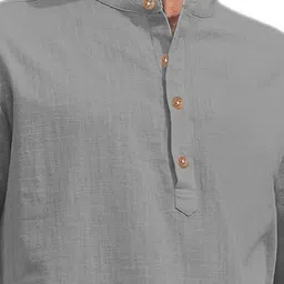 Navkanj Mandarin Collar Roll-Up Sleeves Cotton Straight Short Kurta image 2
