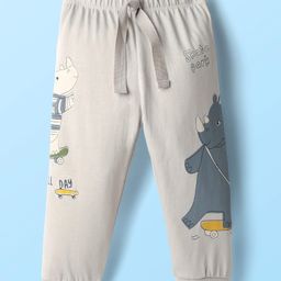 CUCUMBER Sinker Knit Full Length Rhino & Text Printed Lounge Pant - Grey-image-68
