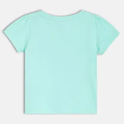 MINI KLUB Cotton Knit Half Sleeves Baby Animal Printed Top - Blue image 3