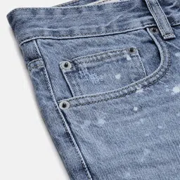 SHOWOFFFF Men Comfort Regular Fit Low-Rise Mildly Distressed Light Fade Bleached Jeans image 5
