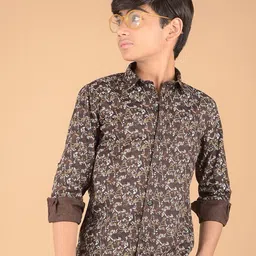 Crimsoune Club Boys Premium Slim Fit Opaque Printed Casual Shirt-image-55