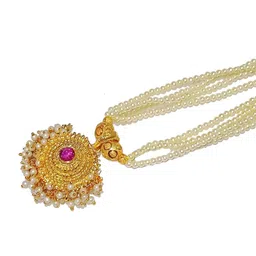 Adhira's Gold-Plated Alloy Necklace image 3