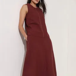 Pink Fort Round-Neck Sleeveless Top With Skirt Co-Ords-picture-41