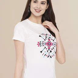 Moda Rapido Cotton Geometric Printed Short Sleeves T-shirt-image-37