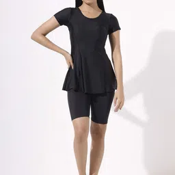 LYCOT Round Neck Swimming Dress With Attached Shorts-image-16
