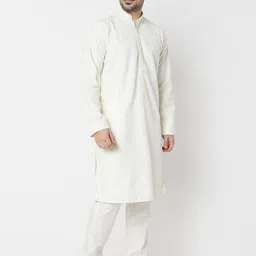 Ethnicity Men Floral Embroidered Regular Kurta with Pyjamas image 4