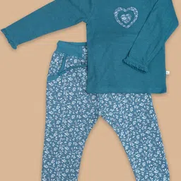 Ohmybebe Girls Printed Organic Cotton T-Shirt With Jogger-picture-18