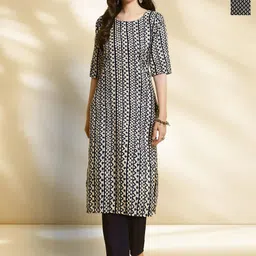 HERE&NOW Women Pack Of 2 Floral Printed Daily Straight Kurtas-picture-40