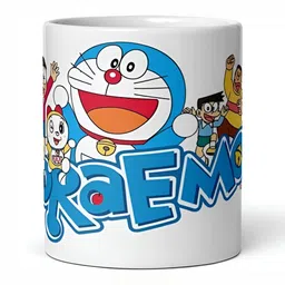 Mr UVD White & Turquoise Blue Graphic Printed Ceramic Glossy Mug 350 ml-picture-36