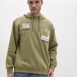 The Roadster Life Co. Graphic Printed Relaxed Fit Hooded Fleece Sweatshirt image 4