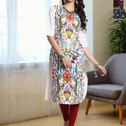 HERE&NOW Women Pack of 2 Ethnic Motifs Printed Crepe Kurta-picture-22