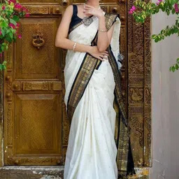 TheWonderWorld Woven Design Zari Saree With Blouse Piece-picture-13