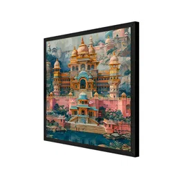 999Store Green & Pink The Majestic Palace Printed Canvas Wall Art image 5