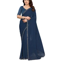 Moda Rapido Blue Poly Georgette Sarees-picture-23