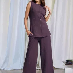 Murcia Self Design Round Neck Waistcoat With Trousers-picture-20