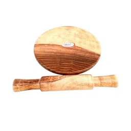 apka mart Brown Rolling Pin and Board Showpiece image 2