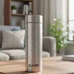 Aura Silver-Toned Single Stainless Steel Water Bottle-picture-28