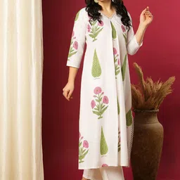 Anni Designer Floral Printed V-Neck A-Line Kurta With Trouser image 5