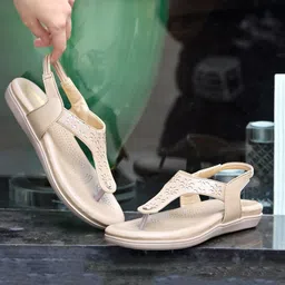 Shoetopia Floral Designed Sandals - Beige-picture-21