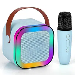 Magicwand K12USB-C Charging, Pink with 1 Mic Blue Kids Karaoke Microphone Wireless Bluetooth Speaker with RGB LED Lighting for Kids-image-47